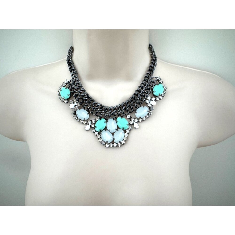 ELEGANT STATEMENT NECKLACE Jewelry Beaded Crystals Wedding Evening Party